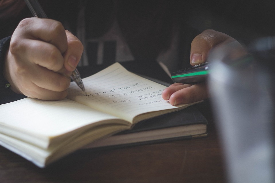 writing on book